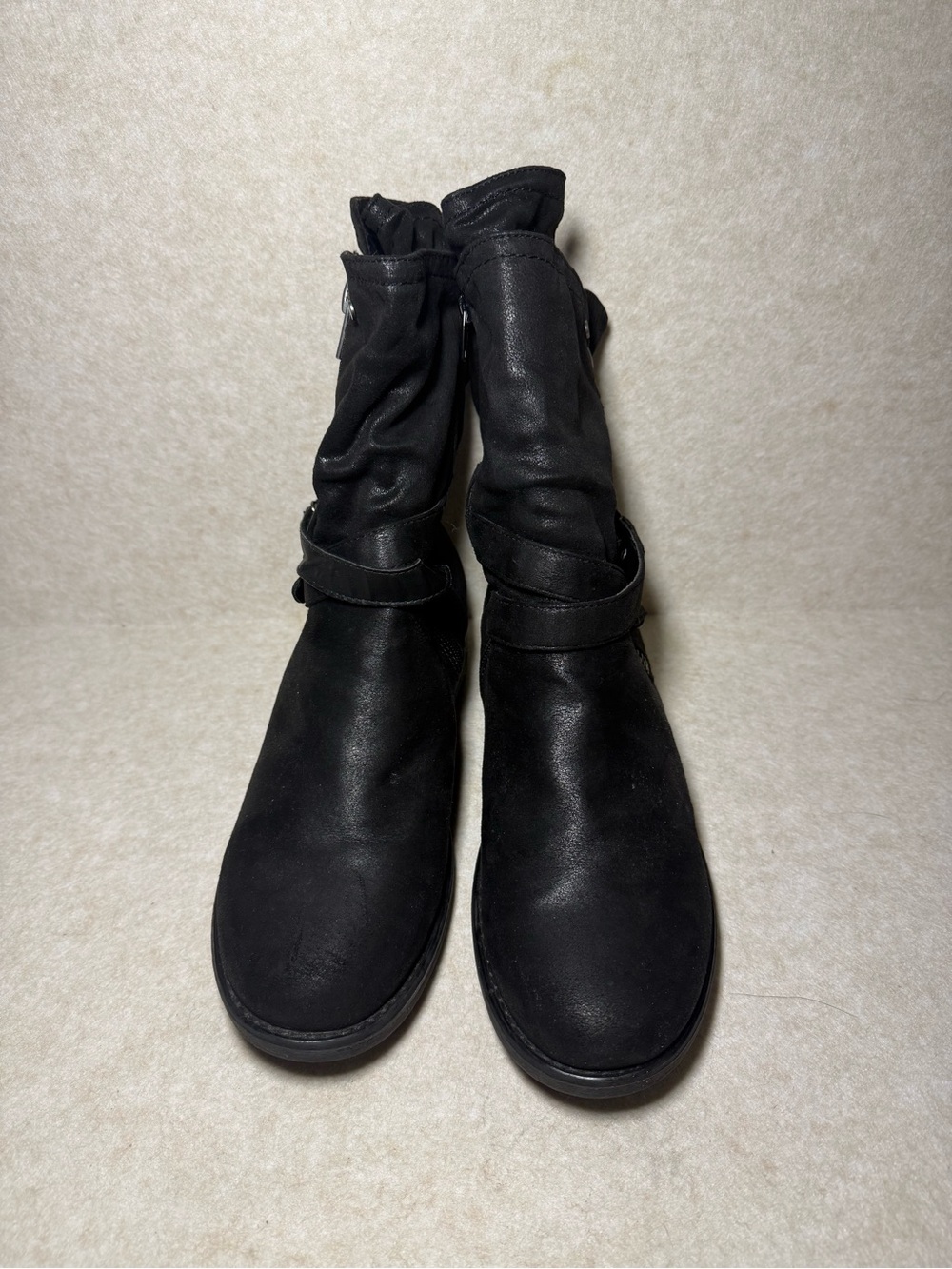 Carlos by Carlos Santana Black Sawyer Moto Boots Buckle Strap Size US 11M - Picture 3 of 9